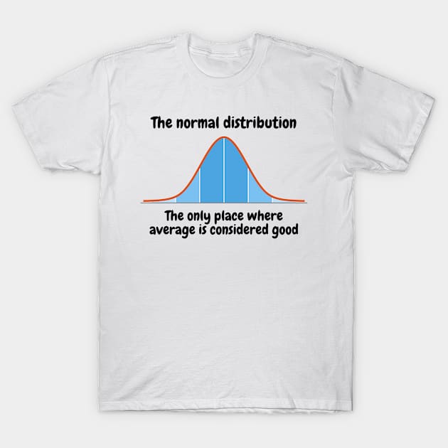 The normal distribution, the only place where average is considered good T-Shirt by NoetherSym